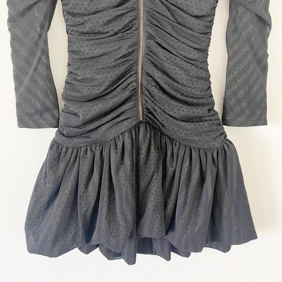 Maje Ralone Polka Dot Mesh Mini Dress Black - Picture 4 of 16